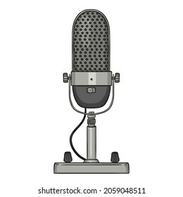 Cartoon-Mikrofon für den Raido Station-Rundfunk. Vektorisolierte Illustration.