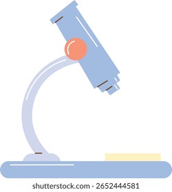 Microscópio de desenho animado para ilustração plana de vetor de pesquisa científica