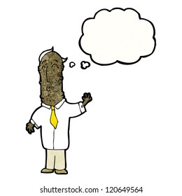 cartoon middle age man with thought bubble
