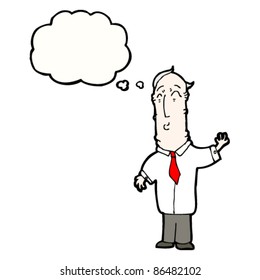 cartoon middle aged man thinking