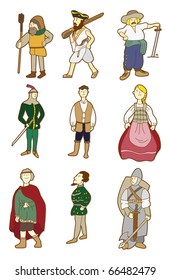 cartoon Middle Ages people