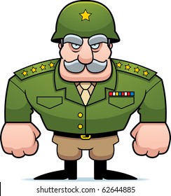A cartoon military general with a helmet on.