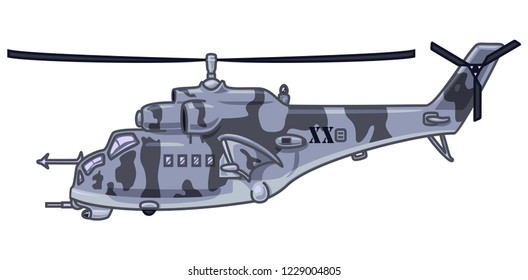 Cartoon military helicopter