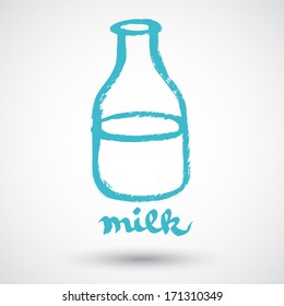Cartoon milk bottle