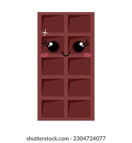 Cartoon milk chocolate kawaii with a smile