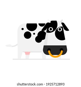 Cartoon of a Milk cow on white background.