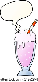 batido de caricatura con burbuja de voz en un estilo de gradiente suave