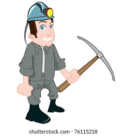 Cartoon Miner Pick Isolated On White Stock Vector (Royalty Free ...