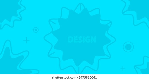 cartoon minimalistic banner with blue sun silhouettes ornament. Star background. Blue cartoon pattern. Vector texture for poster, business banner, flyer, advertisement, brochure, catalog, website 
