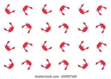 Cartoon minimalistic crab pattern