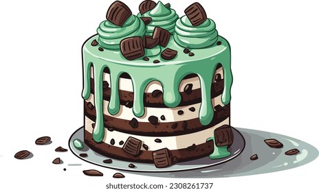 Caricatura Diseño de camisetas de chocolate de menta para menta de chocolate, Vector, ilustración