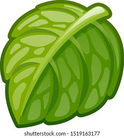 Cartoon mint leaves icon for user interface GUI in mobile application or casual video game. Vector for web or game design. Decorative GUI element