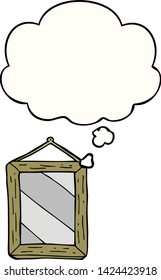 cartoon mirror with thought bubble