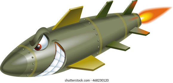 cartoon missile bomb