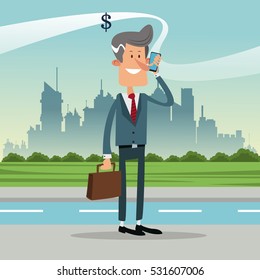 Cartoon and mobile lifestyle design