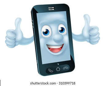 A Cartoon Mobile Phone Character Mascot