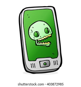 cartoon mobile phone with virus