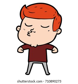 cartoon model guy pouting