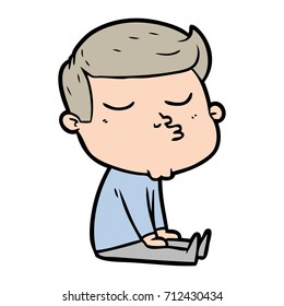 cartoon model guy pouting