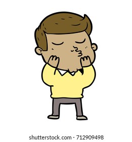 cartoon model guy pouting
