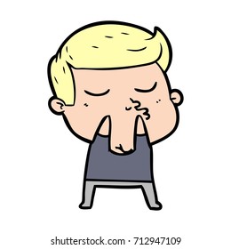 cartoon model guy pouting