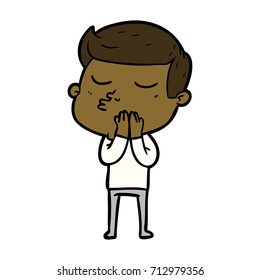 cartoon model guy pouting
