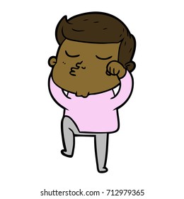 cartoon model guy pouting