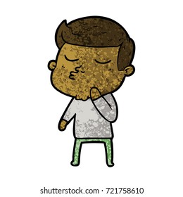 cartoon model guy pouting