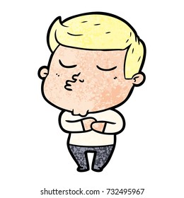 cartoon model guy pouting
