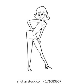 modelo de dibujos animados mujer posando