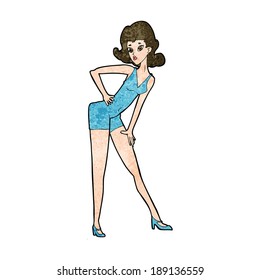 modelo de dibujos animados mujer posando