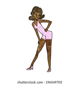 cartoon model woman posing