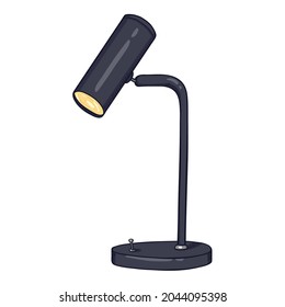Cartoon Modern Black Table Lamp Illustration