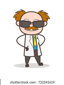 Cartoon Modern Scientist Lifestyle Vector