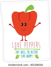 cartoon modern style fruit and vegetable character, part of a set