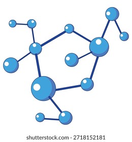 Ilustración de elemento de conexión de Ciencia de estructura molecular de estilo moderno de dibujos animados