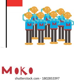 
Cartoon Moko Characters in Various Activities,happy characters.