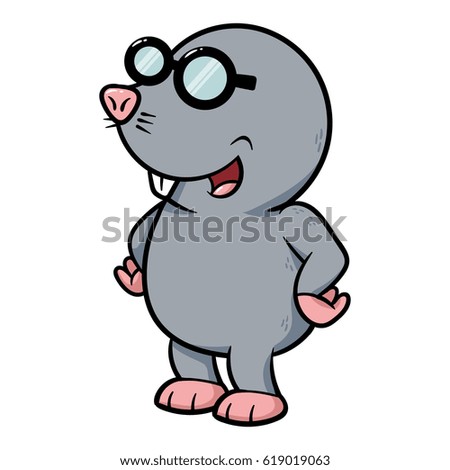 Cartoon Mole Glasses Vector Illustration Stock Vector (Royalty Free