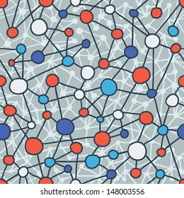 Cartoon Molecular Structure Seamless Pattern Backround Stock Vector ...