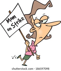 cartoon mom on strike