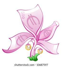 cartoon monetary tree with coins