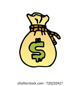 Cartoon of money bag