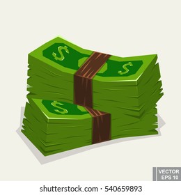 Cartoon Money Cash Stack Bundles Vector Stock Vector (Royalty Free ...