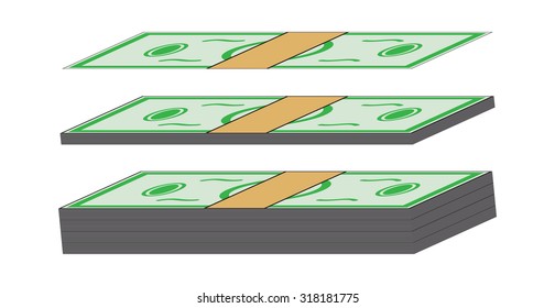 Cartoon Money Dollar Banknote Paper Bill Stock Vector (Royalty Free ...