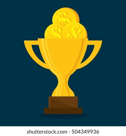 cartoon money earnings design isolated