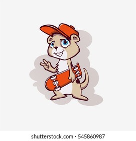Cartoon mongoose mascot. Vector illustration.