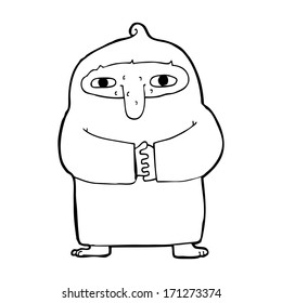 cartoon monk in robe