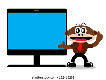 Cartoon Monkey in Business Themes