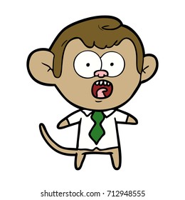 cartoon monkey businessman 