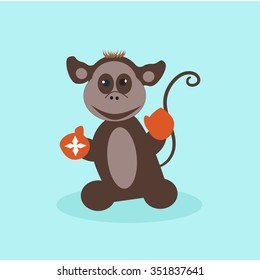 cartoon monkey character for new year